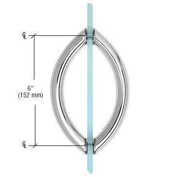 High-quality glass and mirror door handle with sleek stainless steel accents.