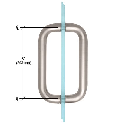 High-quality glass door handle with 8-inch length for elegant applications.