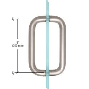 High-quality glass door handle with 8-inch length for elegant applications.
