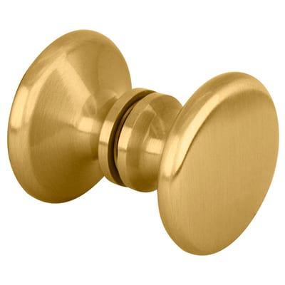 Brass door knob for glass and mirror doors, high-quality finish.