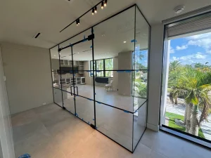 High-quality glass wall for stylish office or home space separation.