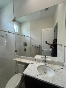 High-quality bathroom mirror with elegant design.