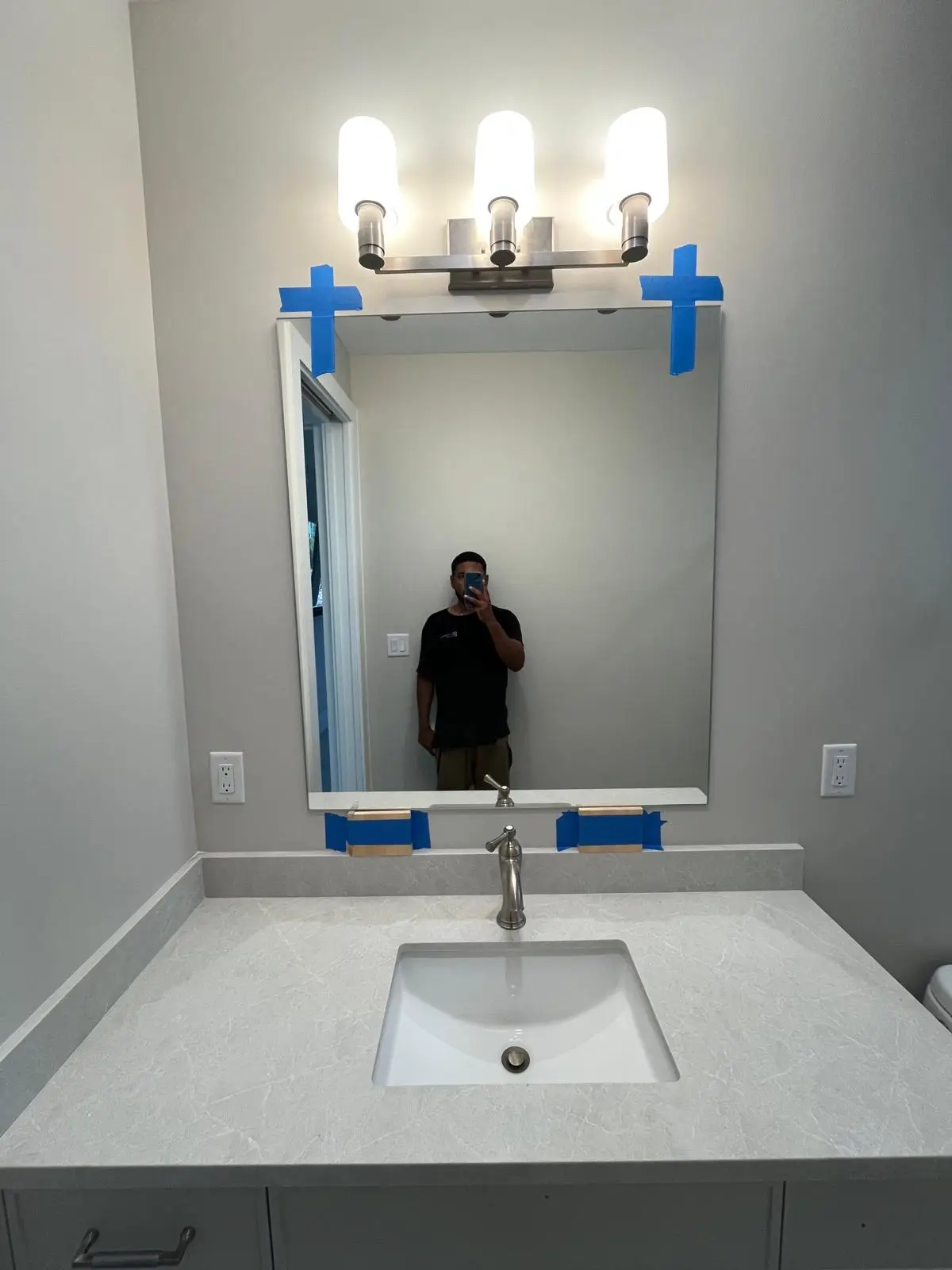 Decorative bathroom mirror with integrated lighting for modern homes.
